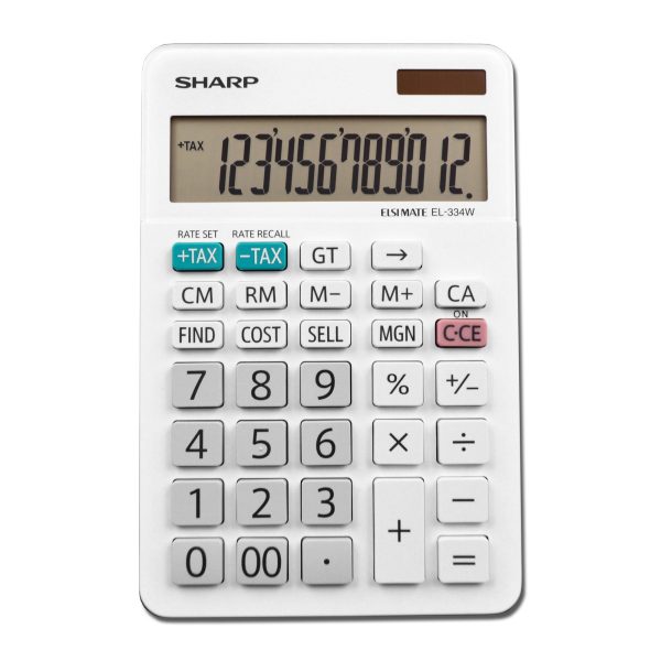 12 Digit Professional Large Desktop Calculator with Kick Stand Display (EL-334WB) Online